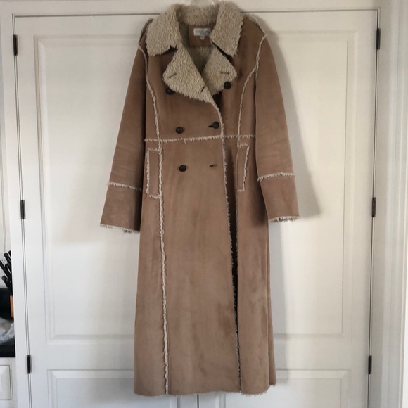 Tasha Polizzi Jackets & Blazers - Faux shearling great coat XL from Tasha Polizzi. Light tan with cream interior